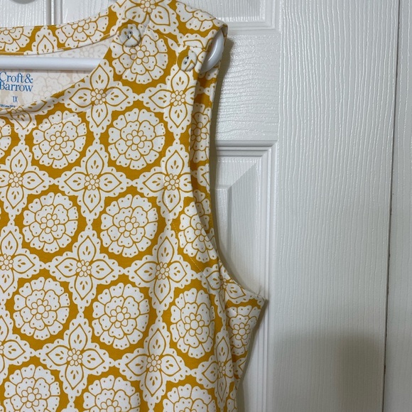 NWOT Croft & Barrow Gold and White Sleeveless A-line Midi Dress - Picture 4 of 6